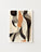Affiche abstraite silhouette féminine en tons ocre beige noir pour décoration murale minimaliste et bohème chic